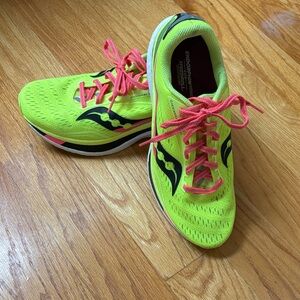 Saucony Women's Vibrant Yellow and Pink Athletic Shoes